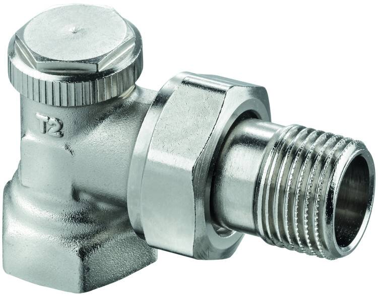 Вентиль запорный угловой EVR 1/2 ВН никелированный 07.3412