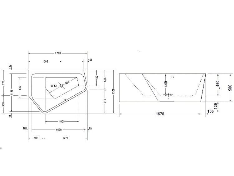 Ванна акриловая Duravit Paiova 5 177x130 см угловая левая 700394000000000