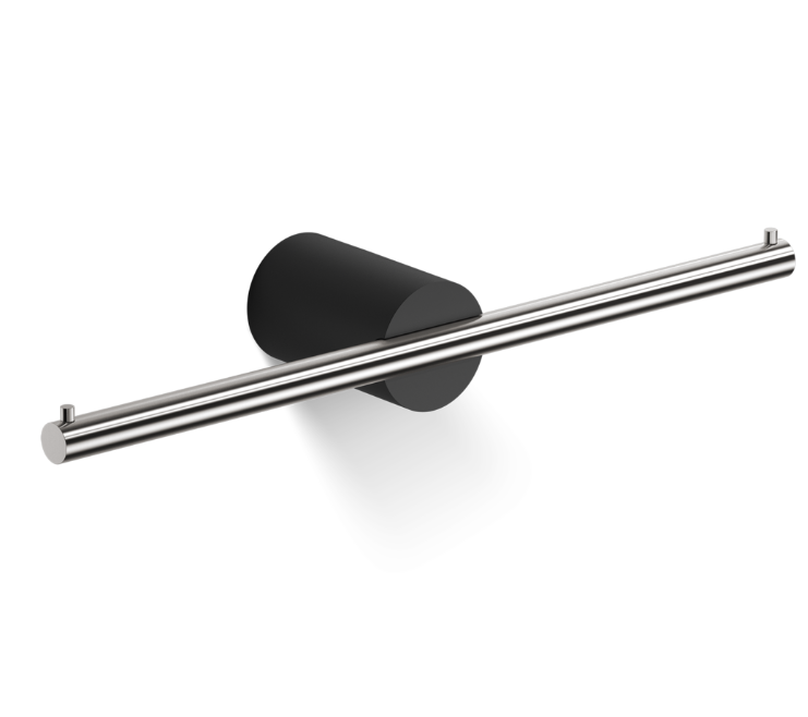 Бумагодержатель двойной Decor Walther Stone 280x70x40 мм черный матовый/матовая сталь 0974965