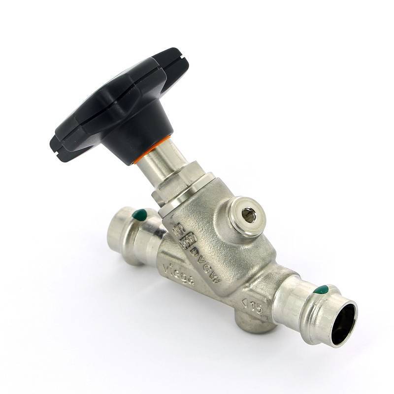 Вентиль наклонный пресс Viega Easytop Inox 15 мм нержавеющая сталь 757854