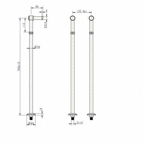 Держатели для напольного смесителя Boheme Brillante хром 603