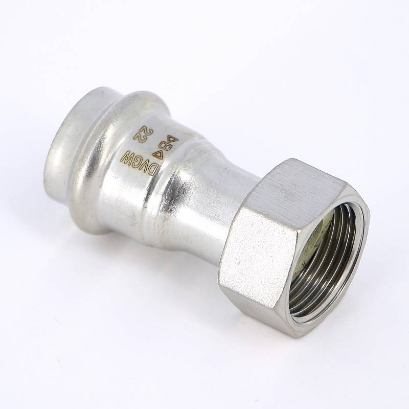 Муфта В-пресс IBP >B< Press Inox с накидной гайкой 22 мм x 3/4 нержавеющая сталь PS4355 0220600