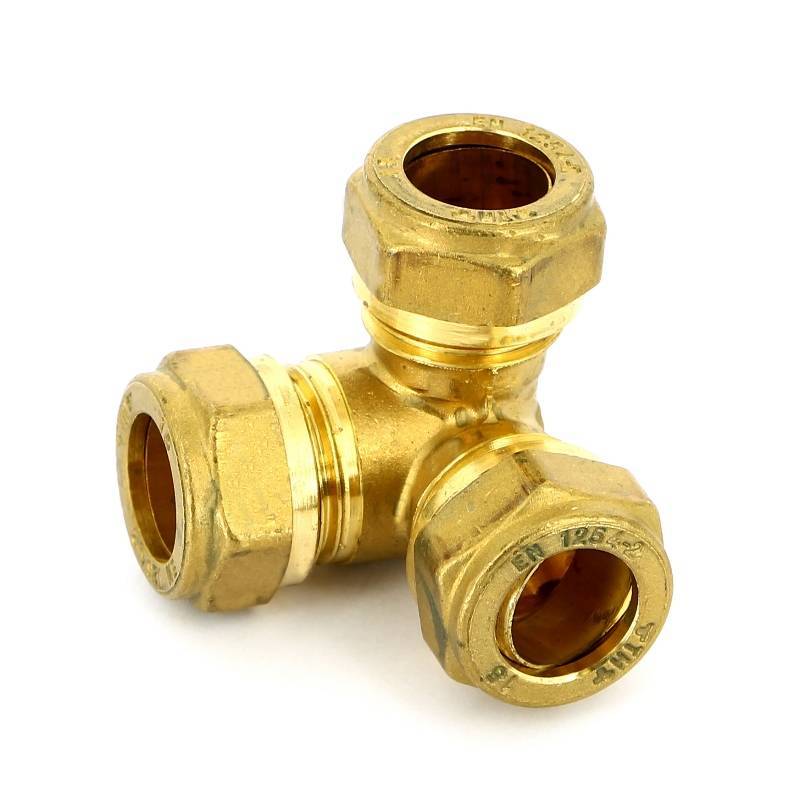 Тройник обжимной трехплоскостной Tiemme 15 мм 1000158