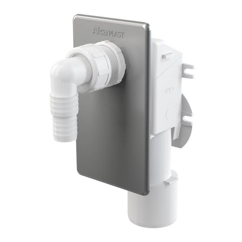 Сифон для стиральной машины Alcaplast скрытого монтажа нержавеющая сталь APS3