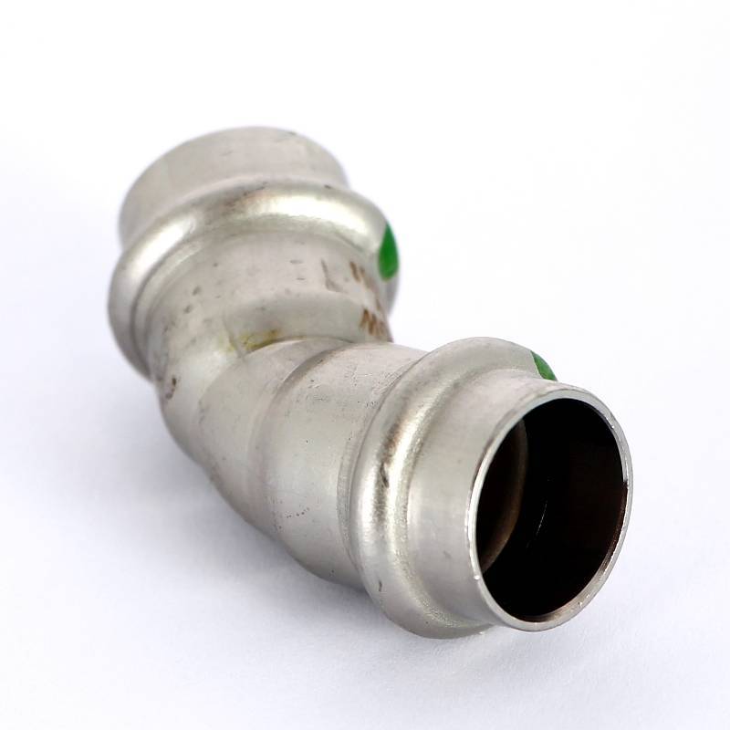 Угольник пресс 45° Viega Sanpress Inox 18 мм нержавеющая сталь 435783