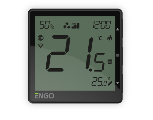 Терморегулятор для фанкойлов ENGO EFAN230B программируемый Wi-Fi черный EFAN230B
