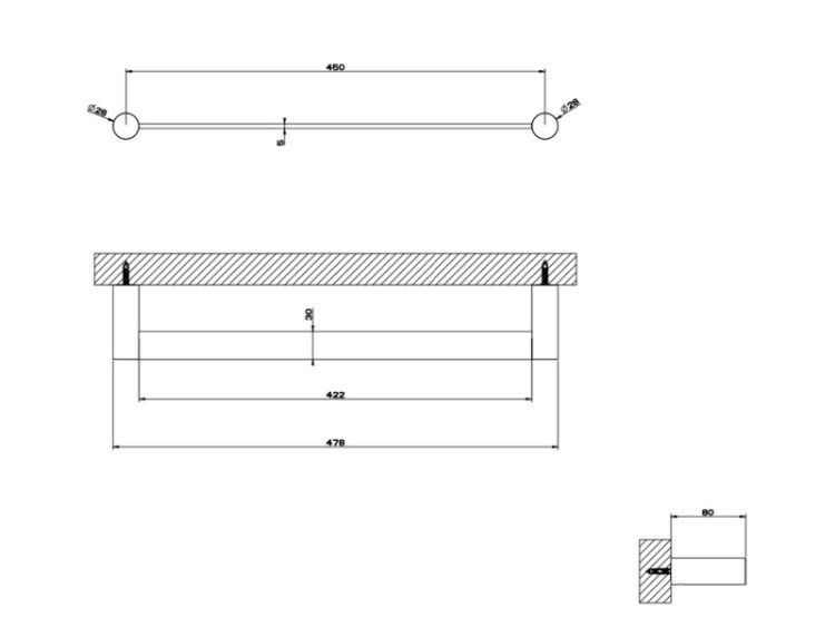Полотенцедержатель Gessi 316 478 мм цвет Copper Brushed PVD 54800708
