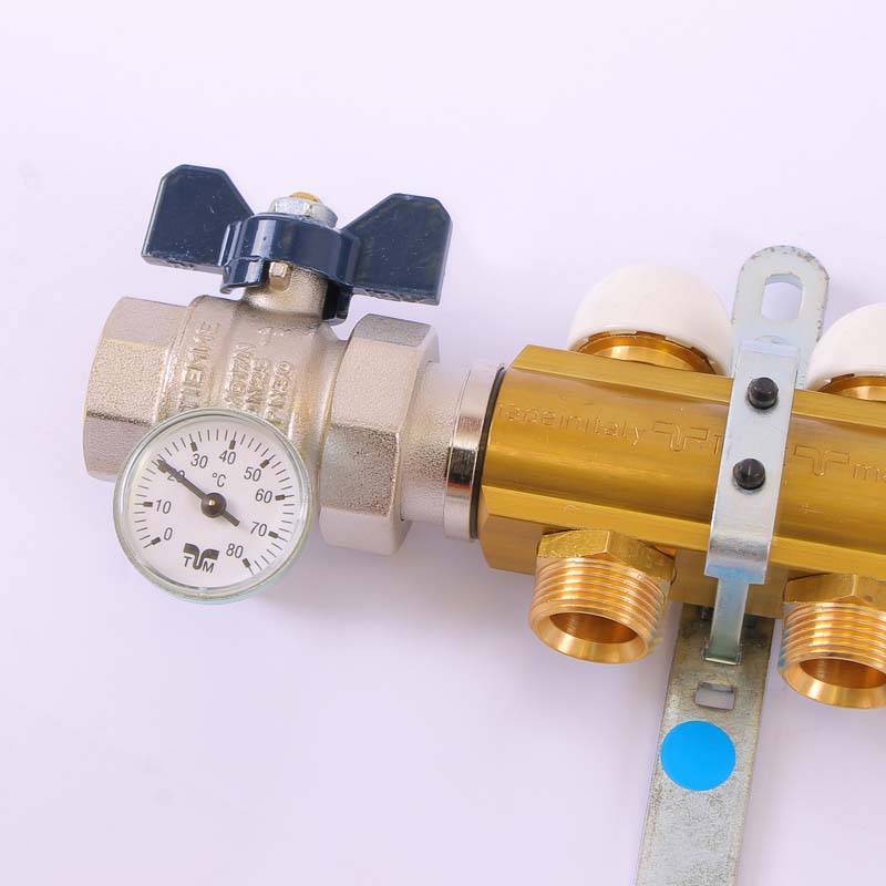 Коллекторная группа с термостатическими вентилями и расходомерами Tiemme 1x3/4 EK 12 выходов 3870018