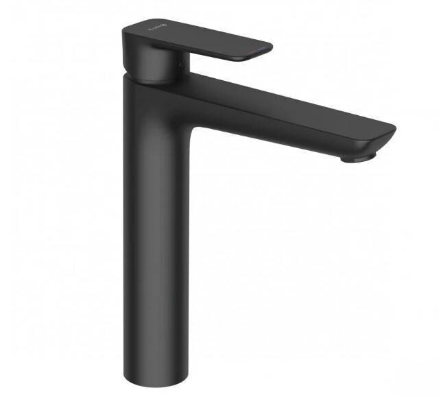 Смеситель для раковины Kludi Pure&Style 100 с донным клапаном Push-Open черный матовый 402963975