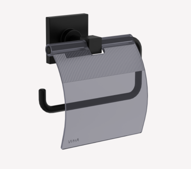 Бумагодержатель VitrA Root с крышкой черный матовый A4480436