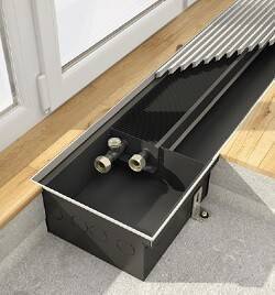 Внутрипольный конвектор Varmann Kvarterm-N KVN 300х80х1250 мм линейная решетка KVN30080125L01X