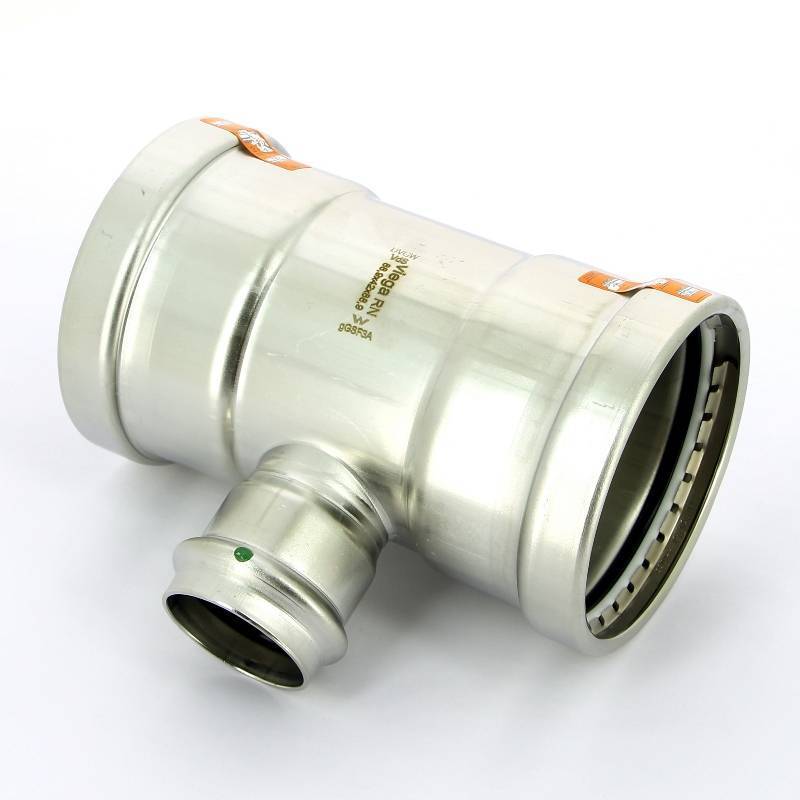 Тройник пресс нержавеющая сталь Viega Sanpress Inox XL 88.9х42х88.9 мм 483074