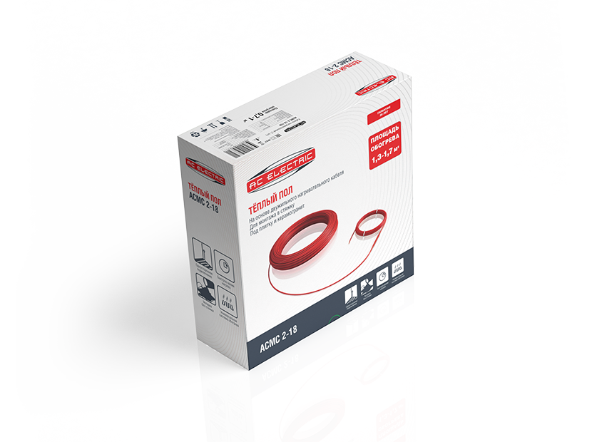 Кабель нагревательный двужильный AC Electric ACMC 2-18-1500 (комплект теплого пола) 1500 Вт 1221173