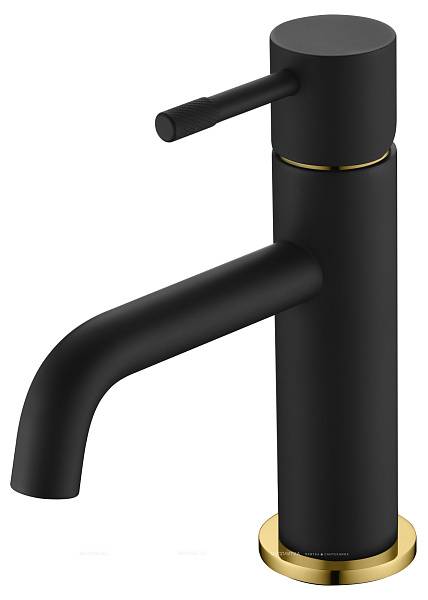Смеситель для раковины Boheme Uno черный/золото 461-BG