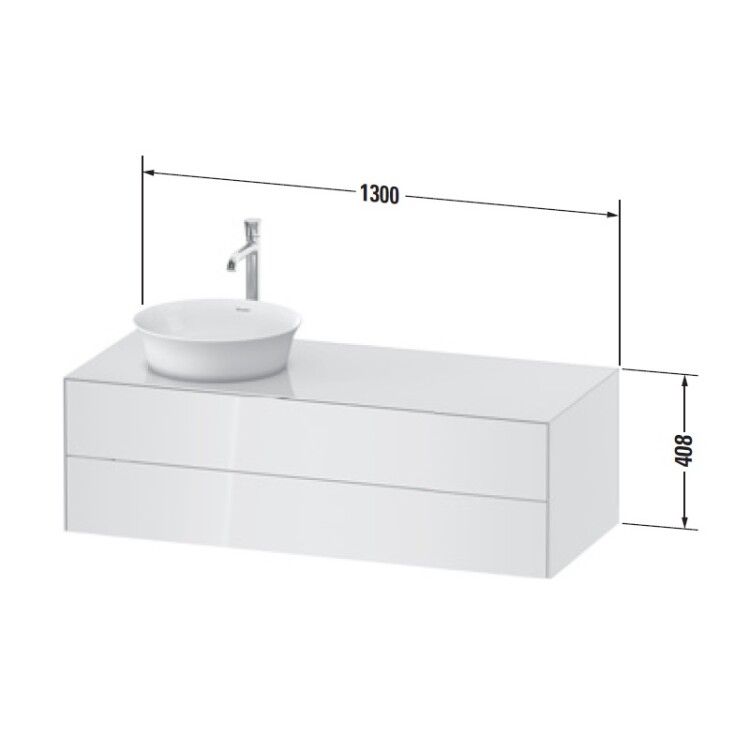 Тумба под раковину Duravit White Tulip 1300x550x408 мм подвесная левосторонняя белый WT4987L8585