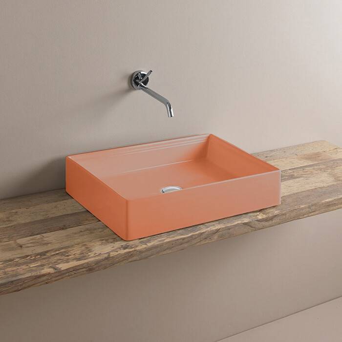 Раковина накладная Artceram Scalino 550х380х115 мм без отверстия Orange cameo SCL0021300