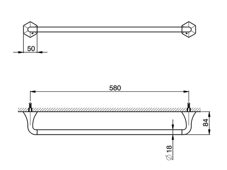 Полотенцедержатель Cisal Chérie 580 мм Chrome CE09010221