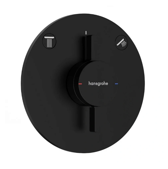 Смеситель для душа Hansgrohe DuoTurn S встраиваемый на 2 потребителя чёрный матовый 75418670