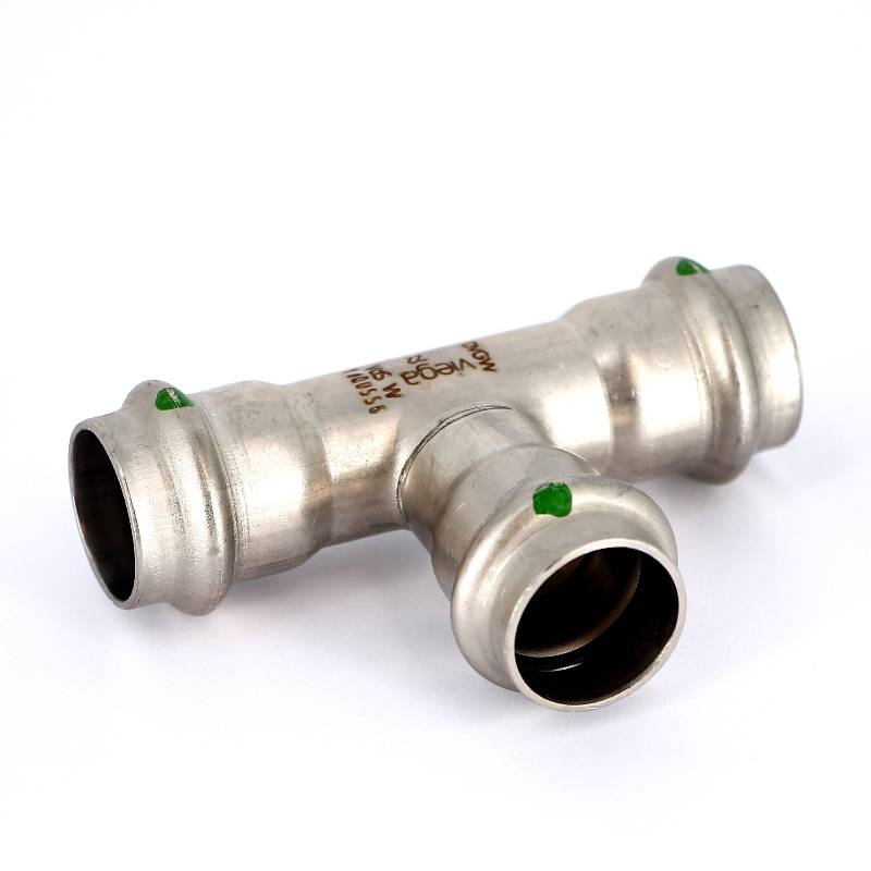 Тройник пресс Viega Sanpress Inox 22 мм нержавеющая сталь 435875