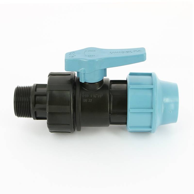 Кран шаровый обжимной Unidelta 1072 40 x 1 1/4 Н для труб ПНД 1072040005001