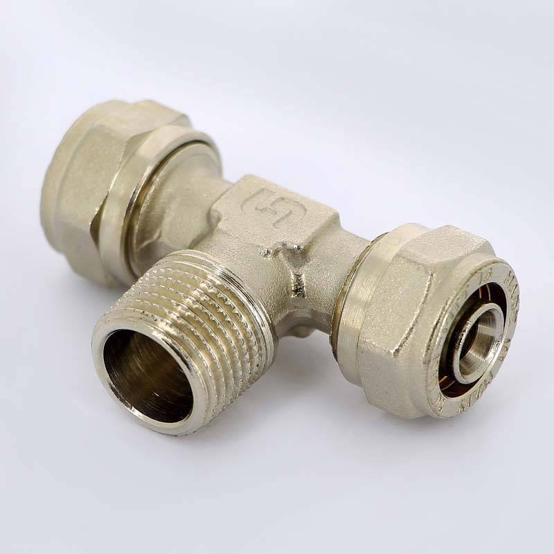 Тройник обжимной Uni-Fitt никелированный 16x1/2x16 наружная резьба 668N6260