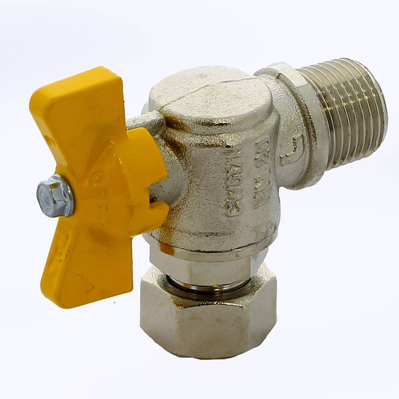 Кран шаровой для газа ITAP НВ угловой с накидной гайкой бабочка 1/2 0620012