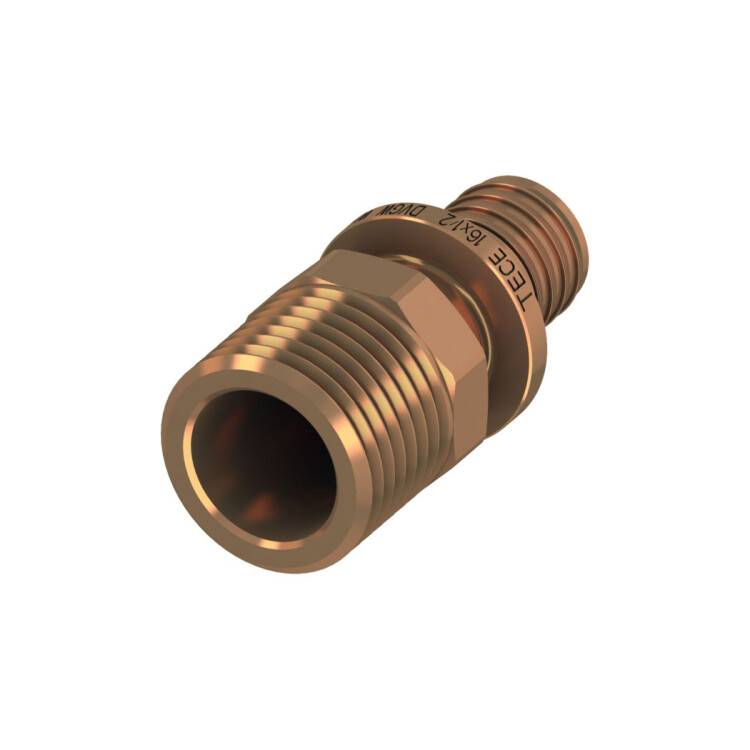 Соединение прямое TECE TECEflex с ниппелем 25 x 1 НР бронза 705606