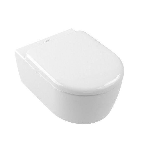 Унитаз подвесной Villeroy & Boch Skyla безободковый с сиденьем TwistFlush 370x530 мм альпийский белый 5656CL01