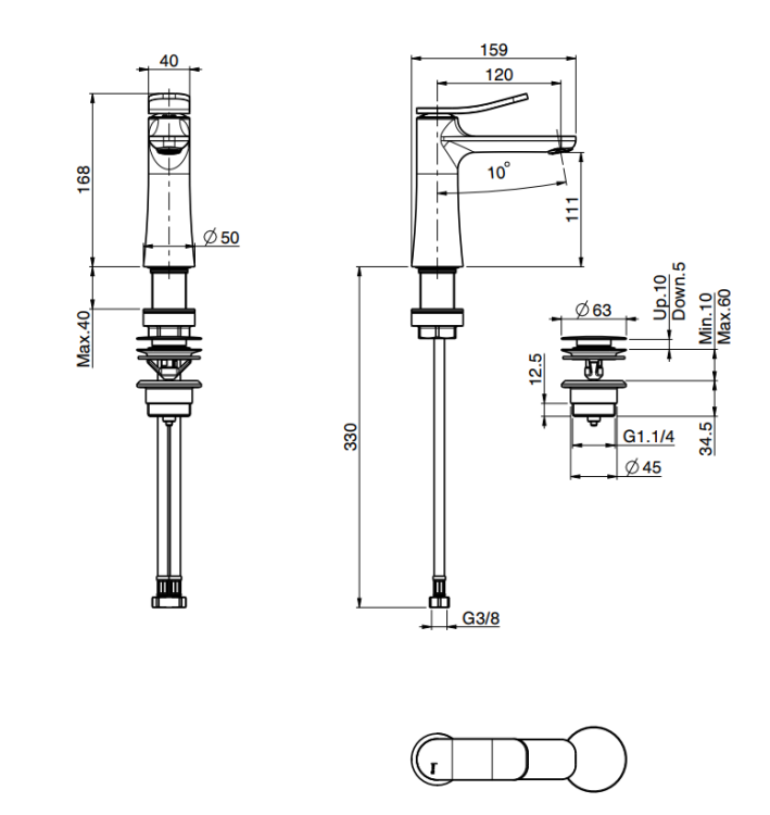 Смеситель для раковины Fima Carlo Frattini Flo золото F3801OR