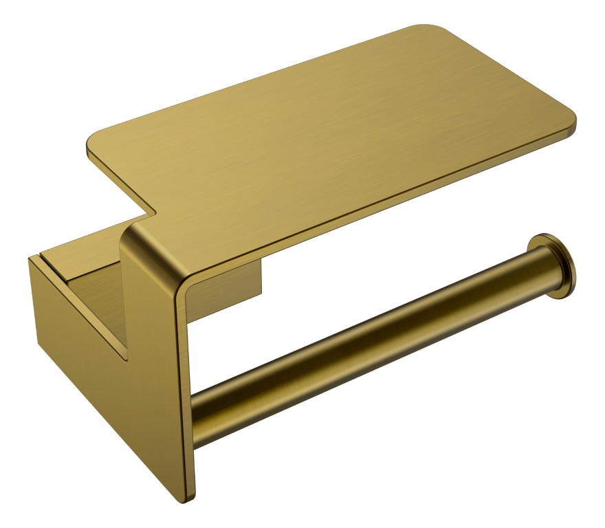 Держатель для туалетной бумаги с полкой подвесной Boheme Q бронза 10941-BR