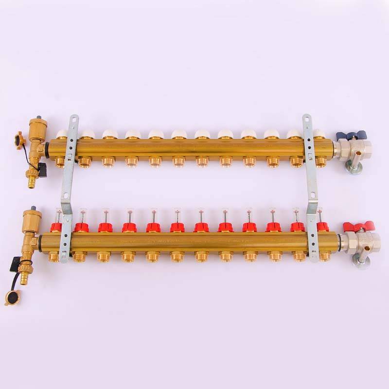 Коллекторная группа с термостатическими вентилями и расходомерами Tiemme 1x3/4 EK 12 выходов 3870018
