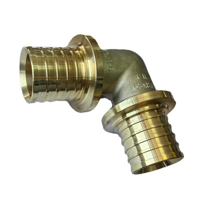 Угольник 90° REHAU RAUTITAN MX 63 мм латунь DZR 11093081001