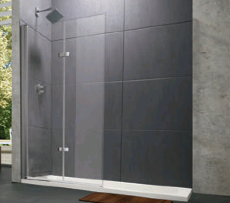 Душевая перегородка Huppé Design Pure 1000x1400 мм серебристый глянцевый прозрачное стекло