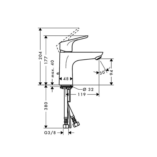 Смеситель для раковины Hansgrohe Focus 70 хром 31603000