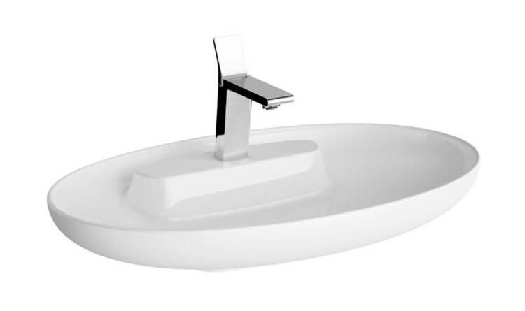 Раковина накладная VitrA Memoria 750х465х120 мм с 1 отверстием VitrA Clean белая 5881B4030563