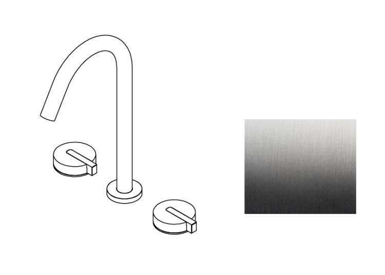 Смеситель для раковины Ritmonio DOT316 Round на 3 отверстия цвет Stainless Steel PR50AE202INOX