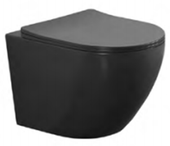 Унитаз подвесной Splendy Light Tornado 365x525x345 мм с сиденьем черный матовый/глянцевый LI10152VTYBMB
