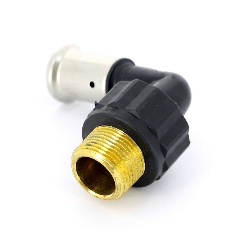 Угольник 90° пресс с наружной резьбой HENCO PVDF 20x3/4 5PK-2005