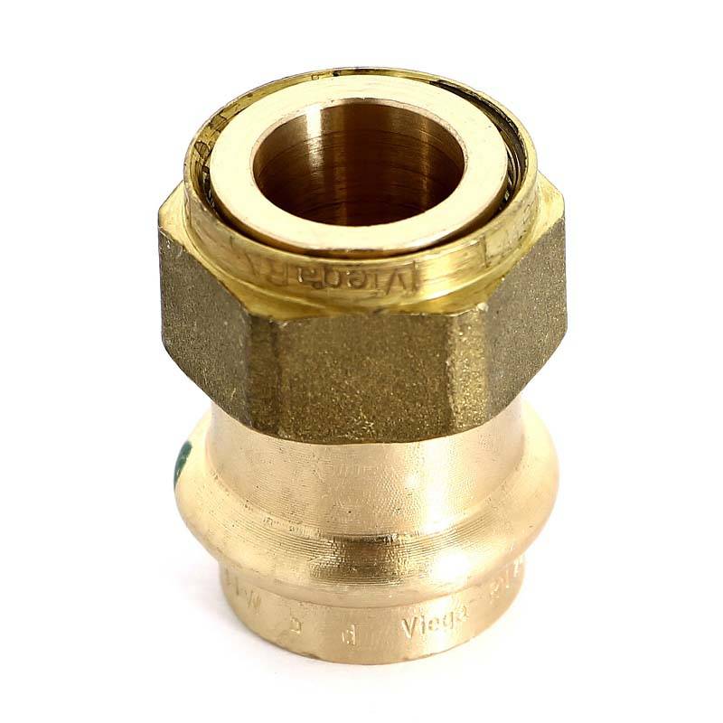 Муфта пресс с накидной гайкой Viega Sanpress 22x3/4 бронза 351502