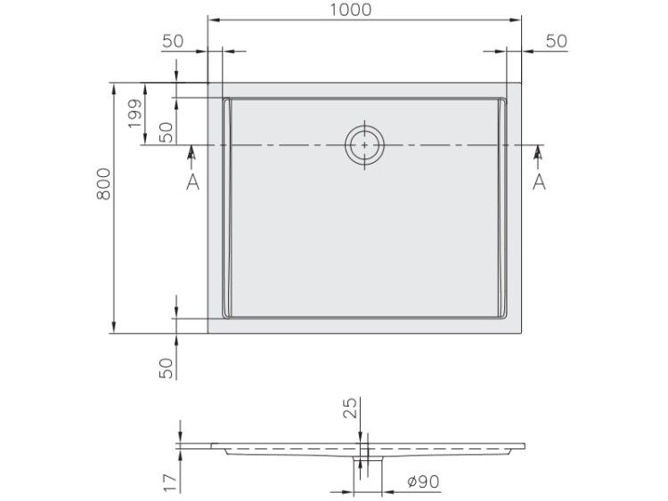 Душевой поддон Villeroy & Boch Futurion Flat 1000x800 мм альпийский белый UDQ1800FFL2V01