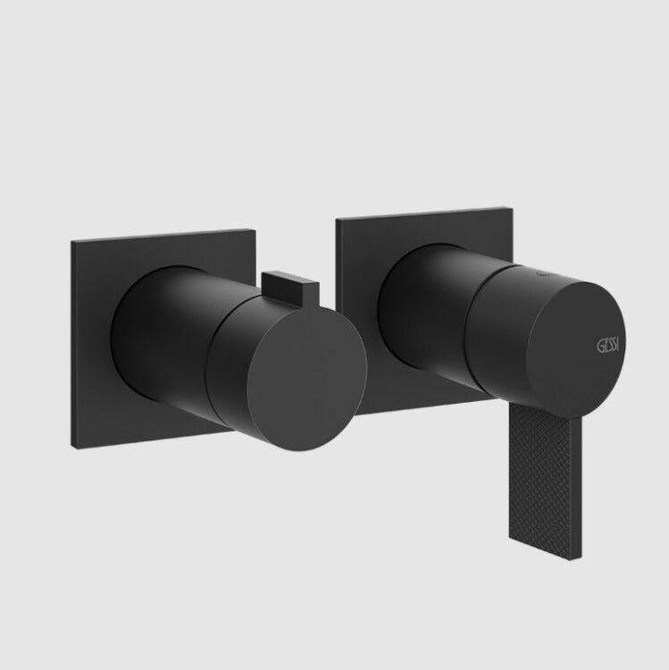Смеситель для душа Gessi Inverso Diamantato на 2 потребителя встраиваемый чёрный матовый 73638299