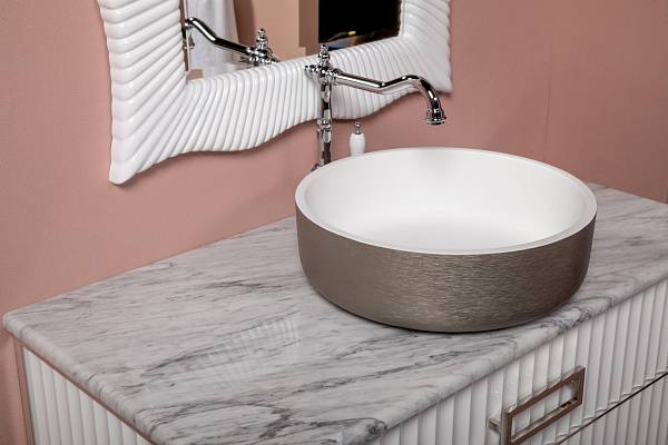 Раковина мебельная круглая Boheme NeoArt 41.5х41.5х14 см серебро 819-SL