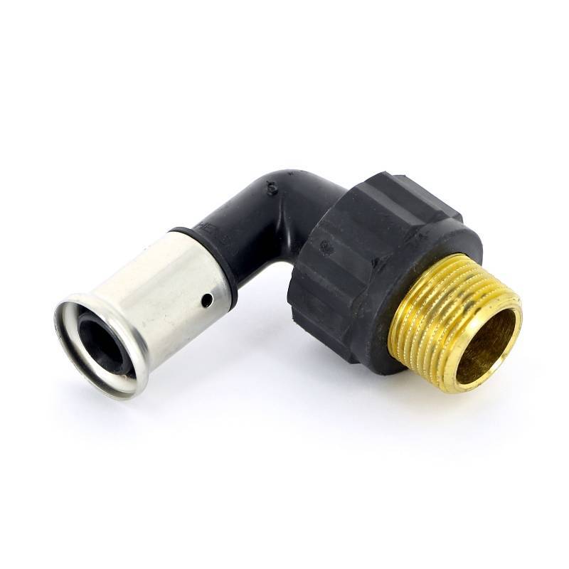 Угольник 90° пресс с наружной резьбой HENCO PVDF 20x3/4 5PK-2005