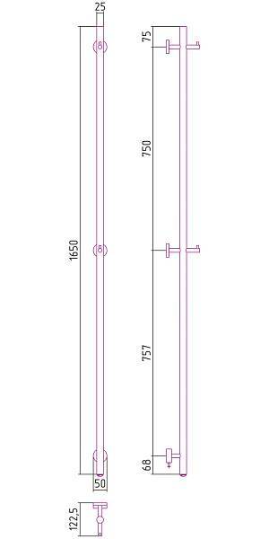 Полотенцесушитель электрический Сунержа Аскет 1650 левый золото 03-0850-1650