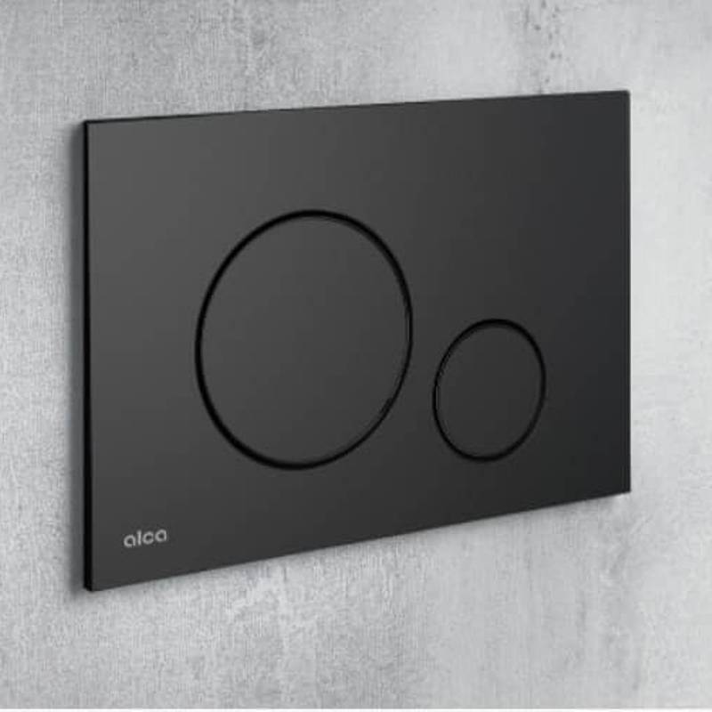 Инсталляция для унитаза Alcaplast AM101/1120 с кнопкой M678 черный матовый и шумоизоляцией AM101/1120-4:1 RU M678-0001