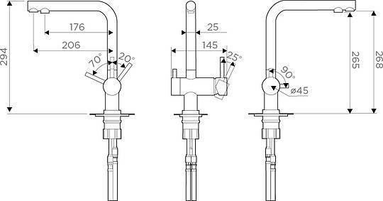 Смеситель для кухни Omoikiri Nagano-LG с фильтром Pure Drop Lite светлое золото 4178.8028