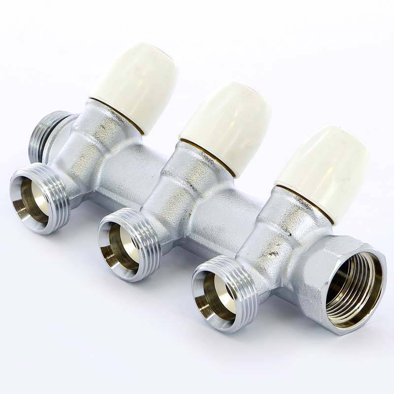 Коллектор с вентилями Tiemme 3/4х3/4 EK 3 выхода 50 мм 1860011