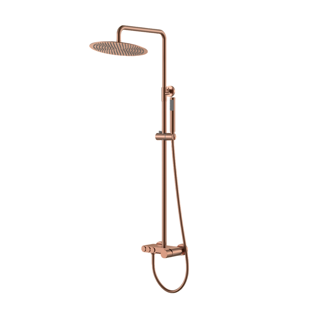 Душевая стойка со смесителем Boheme Stick верхний душ 30 см медь 128-CB