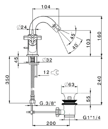 Смеситель для биде Cisal Grace вентильный цвет хром GS00055021