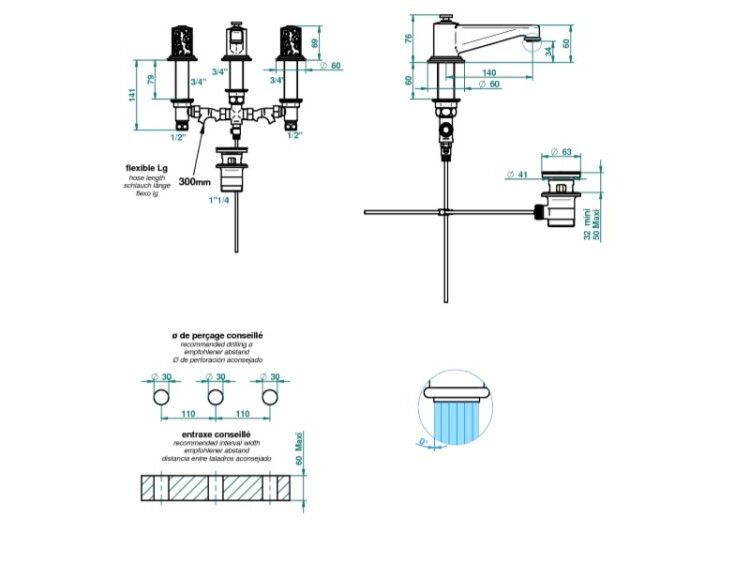 Смеситель для раковины THG Froufrou цвет золото G2NF01151M